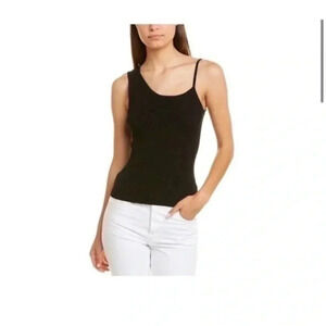 525 America black Assymetrical ribbed tank  Large
